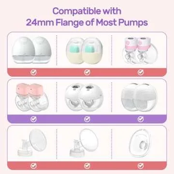 Nuliie 10PCS Flange Sizing Kit 13/15/17/19/21mm for 24mm Flange/Shield of Most Pumps, Silicone Flange Insert for Momcozy/Spectra/Bellababy Breast Pump, Breastfeeding Essential Pumping Kit for Moms