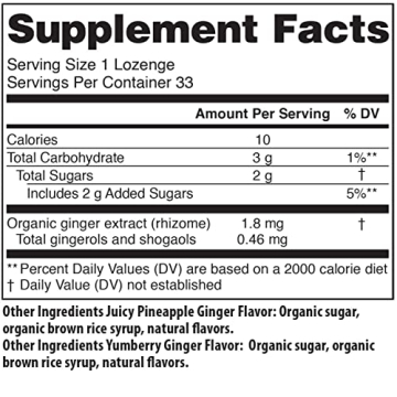 Organic Ginger Lozenges for Nausea Relief TummyDrops