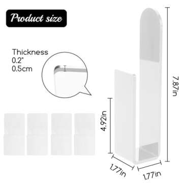 4Pack Acrylic Hat Hooks for Wall, Multi-Purpose Acrylic Hat Organizer, Wall Mounted Hat Hooks, Strong Adhesive Hat Rack for Baseball Caps, Baseball Hat Organizer for Bedrooms Door Closet Display