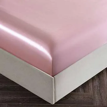 SiinvdaBZX 4Pcs Satin Sheet Set Queen Size Ultra Silky Soft Blush Pink Satin Queen Bed Sheets with Deep Pocket, 1 Fitted Sheet, 1 Flat Sheet, 2 Envelope Closure Pillowcases