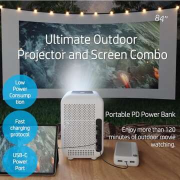 HP projector CC200 3in1 native 1080p, outdoor movie screen with projector package, portable mini projector, Smart tv