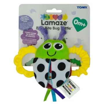 LAMAZE Bitty Bite Bug Rattle Toy for Babies 4.5 Inch