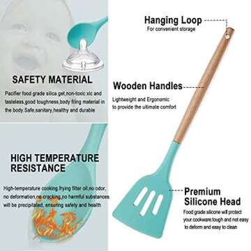 CROSDE Kitchen Utensil Set 19pcs Silicone Cooking Tools