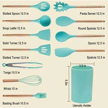 CROSDE Kitchen Utensil Set 19pcs Silicone Cooking Tools