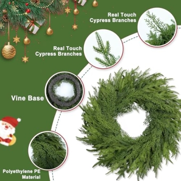 Stunning 26 Inch Christmas Wreath for Holiday Decor