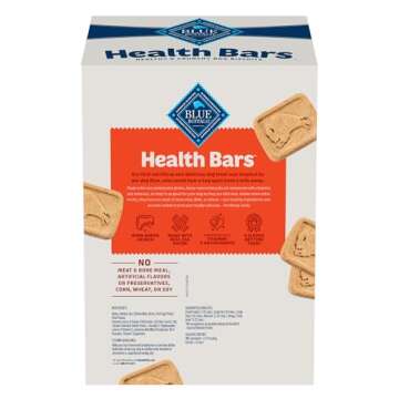 Blue Buffalo Health Bars Crunchy Dog Biscuits, Oven-Baked With Natural Ingredients, Bacon, Egg & Cheese, 3-lb Box