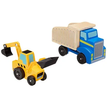 Melissa Doug Wooden Dump Truck Loader Construction Toy