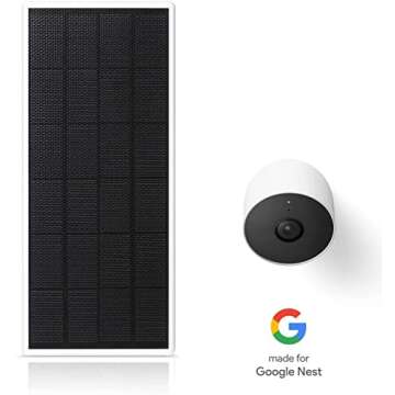 Wasserstein Solar Panel for Google Nest Cam - 2.5W Solar Power