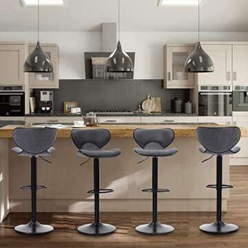 Sophia & William Adjustable Bar Stools Set for Kitchen