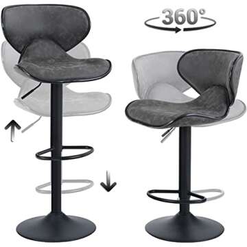 Sophia & William Adjustable Bar Stools Set for Kitchen