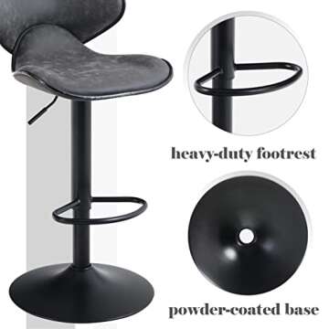 Sophia & William Adjustable Bar Stools Set for Kitchen