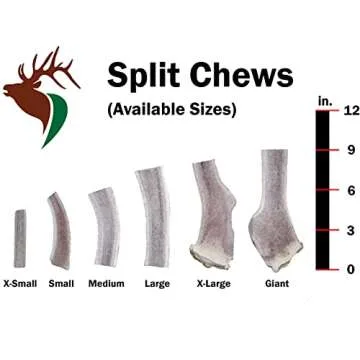 Elkhorn Premium Chews - Large Split Single Pack (for 30-50 lb Dogs) Premium Grade Elk Antler for Dogs (1 Piece) Sourced in The USA