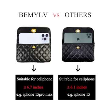 BEMYLV Leather Chain Belt Bag for Women Crossbody Waist Purse Fanny Pack Fashion Evening Clutch Mini...