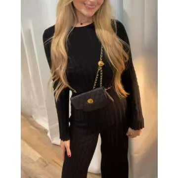 BEMYLV Leather Chain Belt Bag for Women Crossbody Waist Purse Fanny Pack Fashion Evening Clutch Mini Handbag Detachable