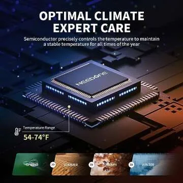 NEEDONE Cigar Humidors 48L with Cooling and Heating Function, Electronic Humidor Cabinet for 350 Cigars, Spanish Cedar Wood Drawer Shelves with Digital Hygrometer, Gift for Men 1.7 Cu Ft