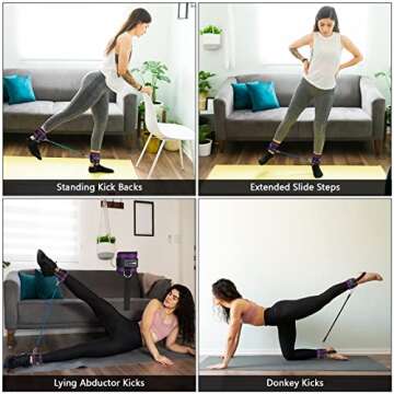 OPOLEMIN Booty Ankle Resistance Bands with Cuffs, Ankle Straps for Resistance Bands Cable Machines,Legs Resistance Bands with Ankle Strap, for Kickbacks and Hip Glute Training Exercises