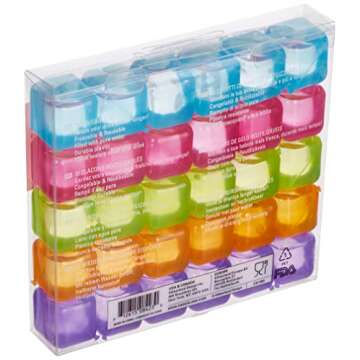 Kikkerland Reusable Ice Cubes, Set of 30, Multicolor