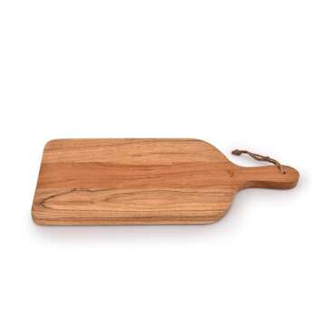 Samhita Acacia Wood Paddle Cutting Boards with handle for Kitchen, Cheese, and Food Serving Tray, Charcuterie Boards (15" x 7" x 0.65")