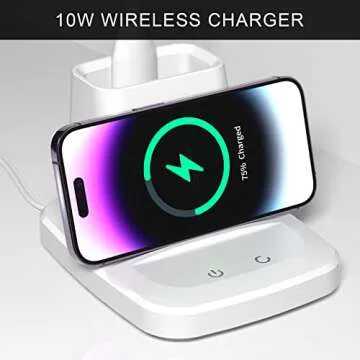 Vicsoon LED Desk Lamp with Wireless Charger and Pen Holder