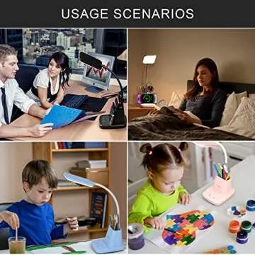 Vicsoon LED Desk Lamp with Wireless Charger and Pen Holder