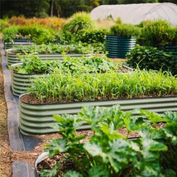 Vego garden Raised Garden Bed Kits, 17" Tall 9 in 1 8ft X 2ft Metal Raised Planter Bed for Vegetables Flowers Ground Planter Box-Olive Green