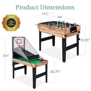 13-in-1 Game Table Set - Ping Pong, Foosball, Basketball & More