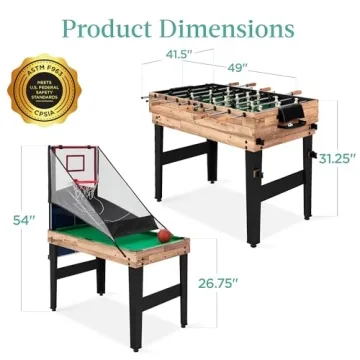 13-in-1 Game Table Set - Ping Pong, Foosball, Basketball & More