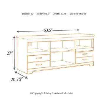 Signature Design by Ashley W446-68 Entertainment Stand, 63 inches, Brown
