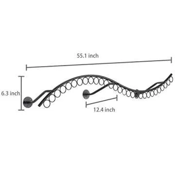 Wave Design Wall Mounted Garment Rack for Home or Retail