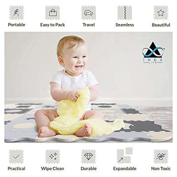 Soft Foam Baby Play Mat for Safe Tummy Time & Crawling