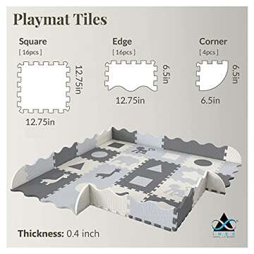 Soft Foam Baby Play Mat for Safe Tummy Time & Crawling