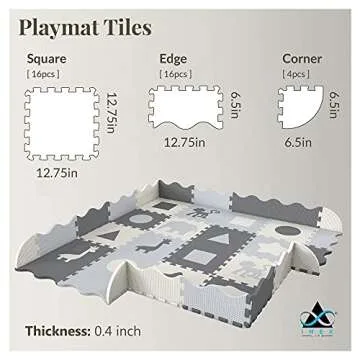 Soft Foam Baby Play Mat for Safe Tummy Time & Crawling