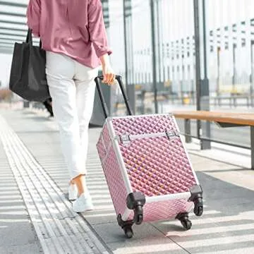 Yaheetech Rolling Makeup Train Case - Professional and Spacious