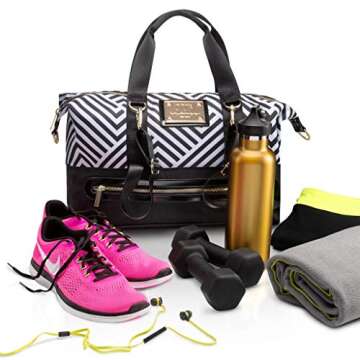 Stylish Designer Gym Tote Bag with Yoga Mat Holder for Women