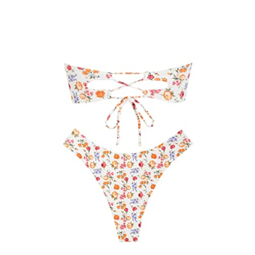 Stylish ZAFUL Floral Bandeau Swimsuit Set for Women