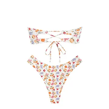 Stylish ZAFUL Floral Bandeau Swimsuit Set for Women