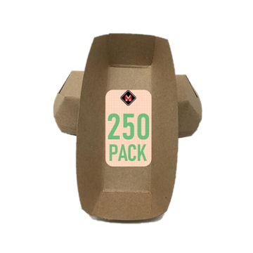 Eco-Friendly Biodegradable Hot Dog Trays - USA Made 250 Pack