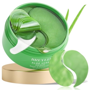 BREYLEE Aloe Vera Eye Masks – 60 Pcs for Puffy Eyes