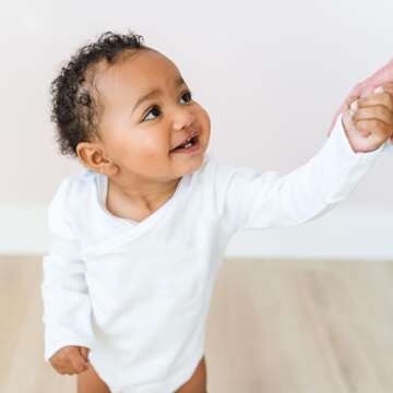 Baby Side Snap Bodysuit Set, Long Sleeve Cotton Boy Girl Kimono Onesie, 4 Pack - White-Long Sleeve, 6-12 Months