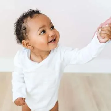 Baby Side Snap Bodysuit Set, Long Sleeve Cotton Boy Girl Kimono Onesie, 4 Pack - White-Long Sleeve, 6-12 Months