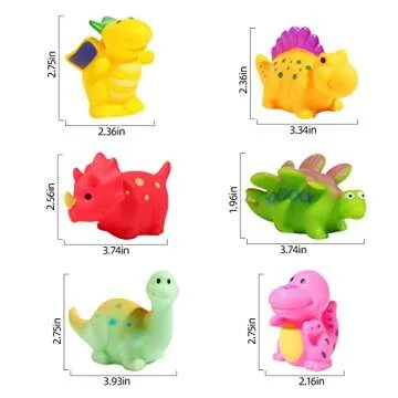 No Hole Dinosaur Bath Toys for Toddlers 1-5 Years