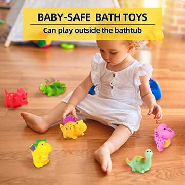 No Hole Dinosaur Bath Toys for Toddlers 1-5 Years