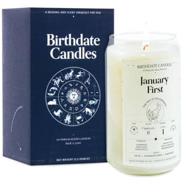 January 1 Birthdate Candles - Capricorn Zodiac Scented Gift
