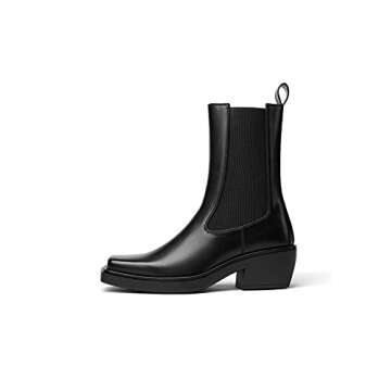 vivianly Square Toe Chelsea Ankle Boots - Fashion Chic Footwear
