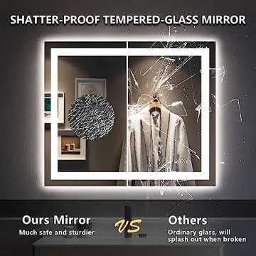 YEELAIT 36x30 Inch LED Bathroom Mirror with Lighting