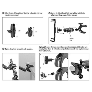 ARKON Clamp Mount - Secure Tablet Holder for All Devices