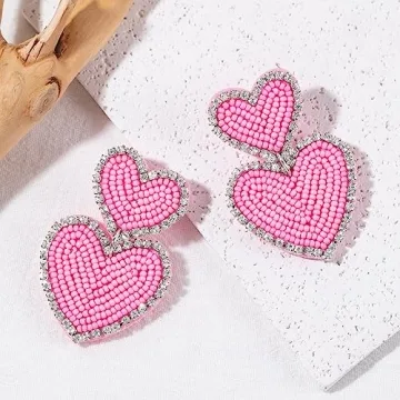 Handmade Heart Shaped Earrings for Valentine's Day