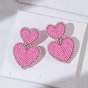 Handmade Heart Shaped Earrings for Valentine's Day