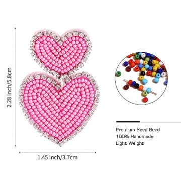 Handmade Heart Shaped Earrings for Valentine's Day