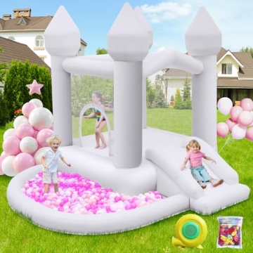 FBSPORT White Bounce House - Inflatable Bouncer for Kids Parties